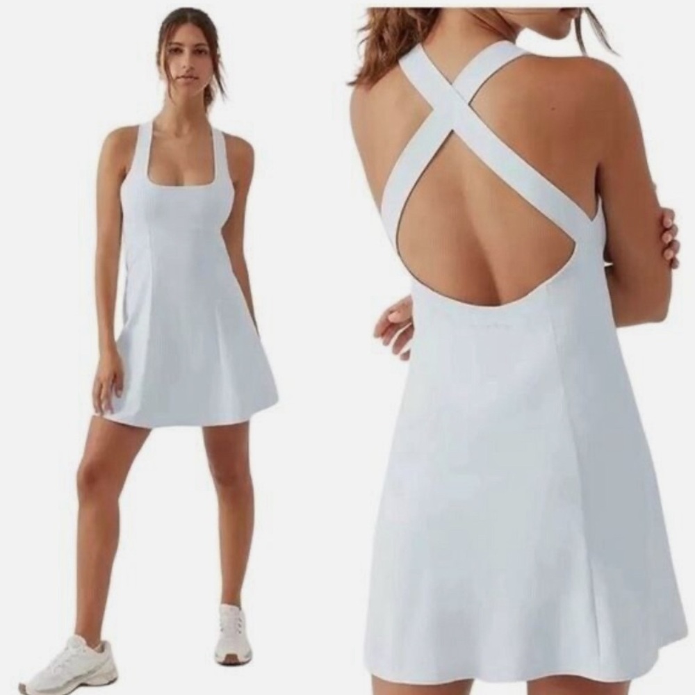 OUTDOOR VOICES Cross Back Dress - M, Arctic color